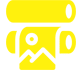 A yellow robot with a green background