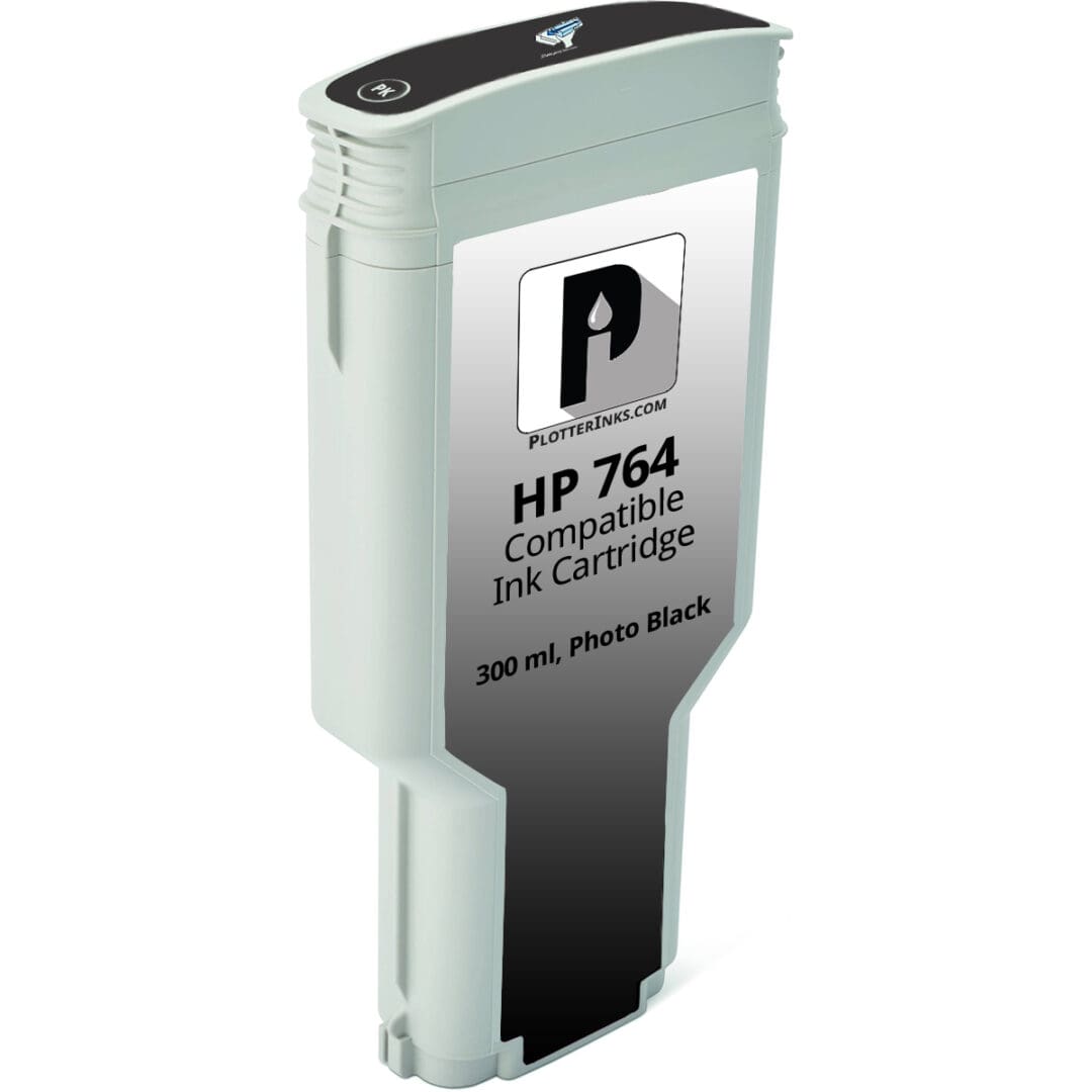 A black ink cartridge for the hp 7 6 4